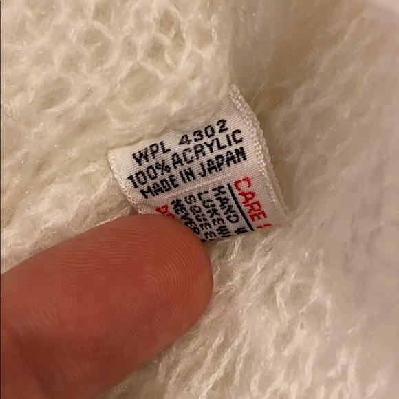 Vintage S-M White Ivory Wrap Crop Sweater Tie - Picture 9 of 13